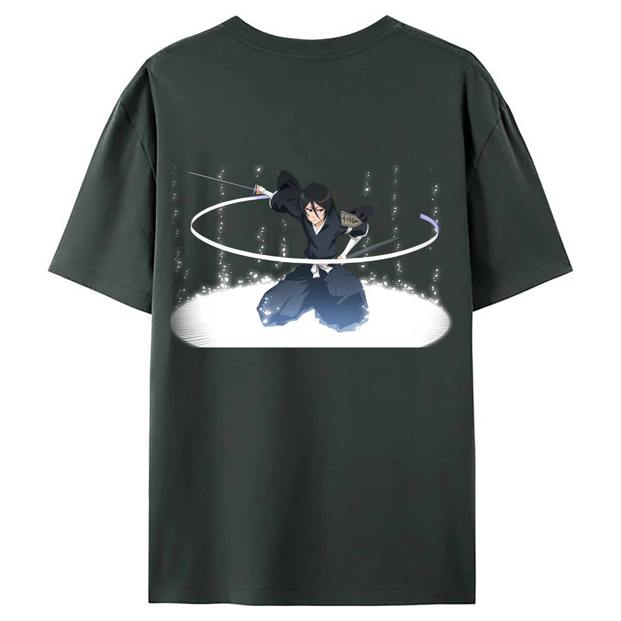 （画像用） ブリーチ 朽木ルキア BLEACH Kuchiki Rukia 綿100％ メンズ半袖Tシャツ（バックプリント） 通気性